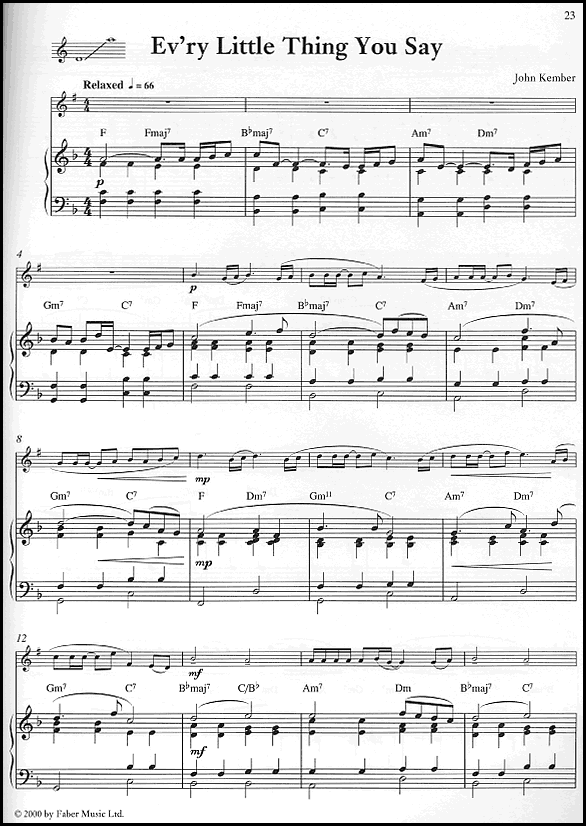 A sample page from Play Ballads: B flat Trumpet and Piano