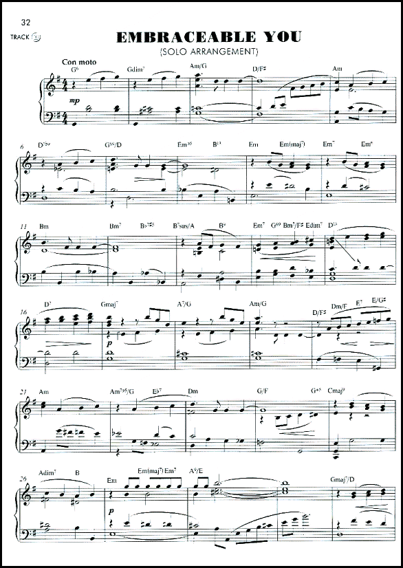 A sample page from The Jazz Piano Player: Autumn Leaves